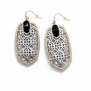Kendra Scott Black and Silver Geometric Elle